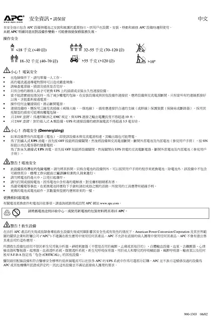 schneider施耐德Smart-UPS 120V（表格）
